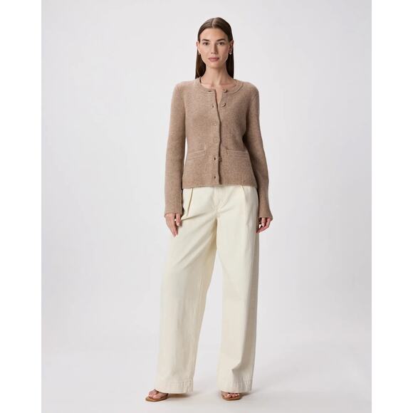 Quince Mongolian Cashmere Structured Cardigan Sweater in Oatmeal Size XS - Picture 13 of 16